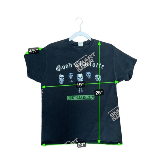 Gilden Good Charlotte Crewneck Short Sleeve Tee Men S Black Graphic Streetwear - Picture 7 of 7